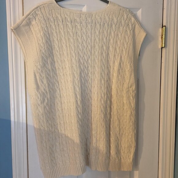 Long Tall Sally Cable Knit Sweater Vest US 14- 16 - Picture 3 of 5